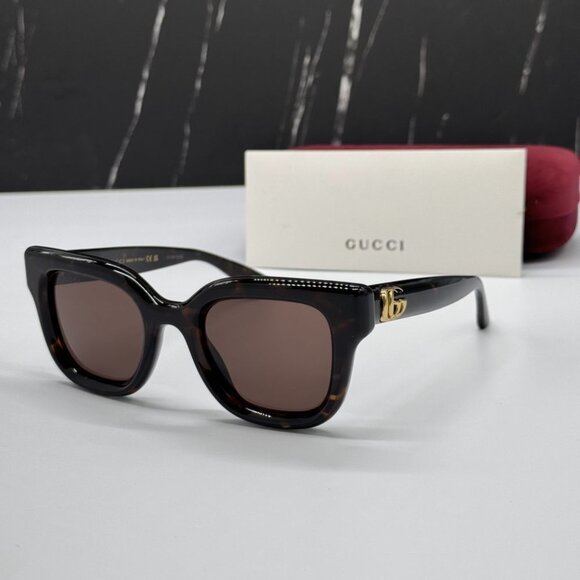 NEW GG1828S 002 GUCCI HAVANA WOMEN GUCCI SUNGLASSES - Picture 1 of 13